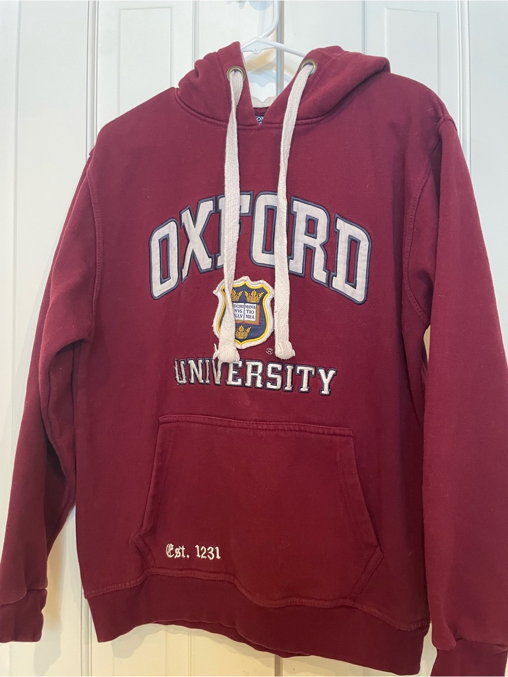 Oxford University Maroon Hoodie Sweatshirt - Casual women’s pullover